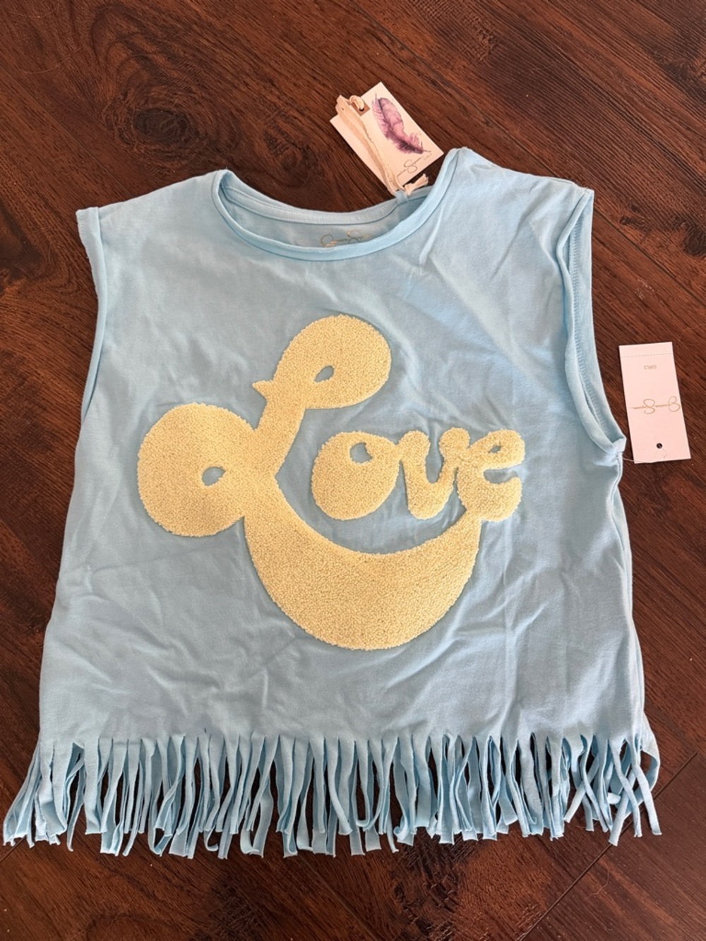 Jessica Simpson Light Blue Tank with Yellow Applique